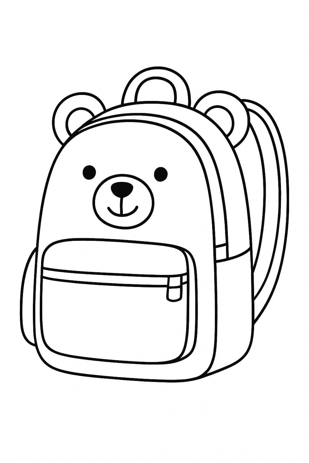 Bären-Rucksack Ausmalbild