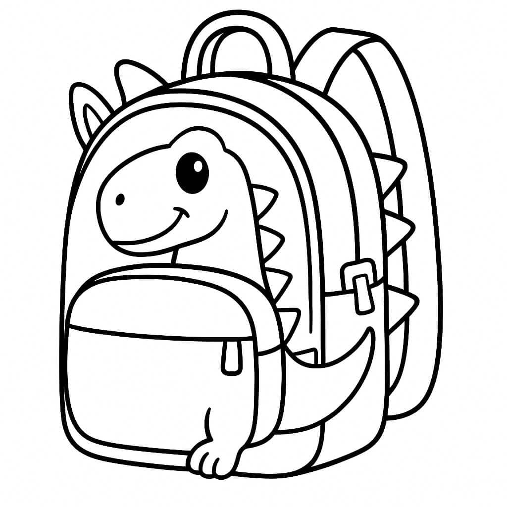 Dinosaurier-Rucksack Ausmalbild