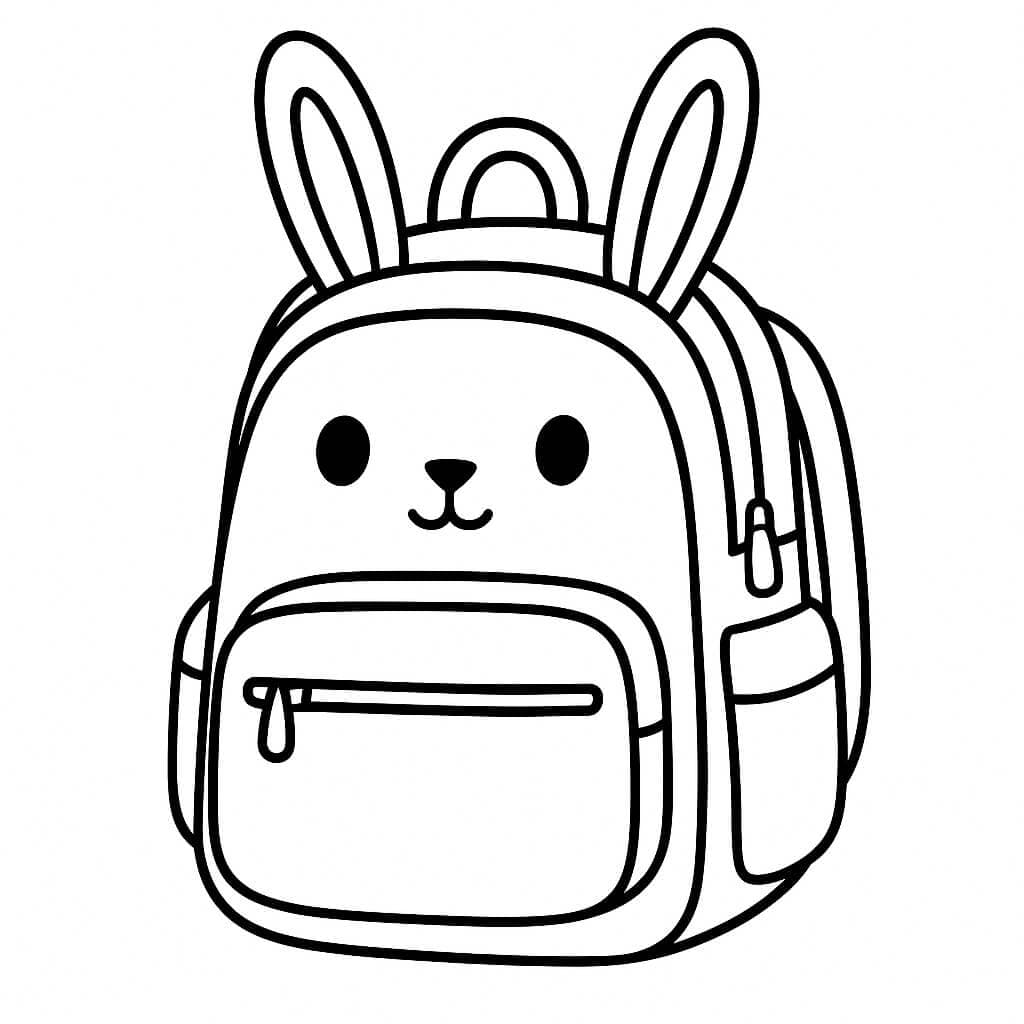 Hasen-Rucksack Ausmalbild