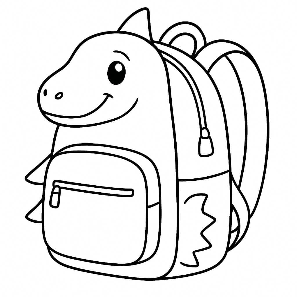 Katzen-Rucksack Ausmalbild