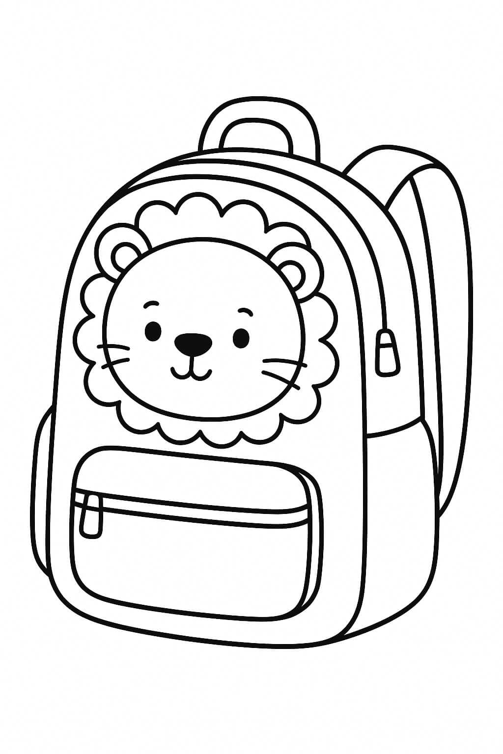 Löwen-Rucksack Ausmalbild