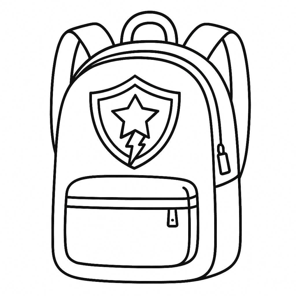 Superhelden-Rucksack Ausmalbild