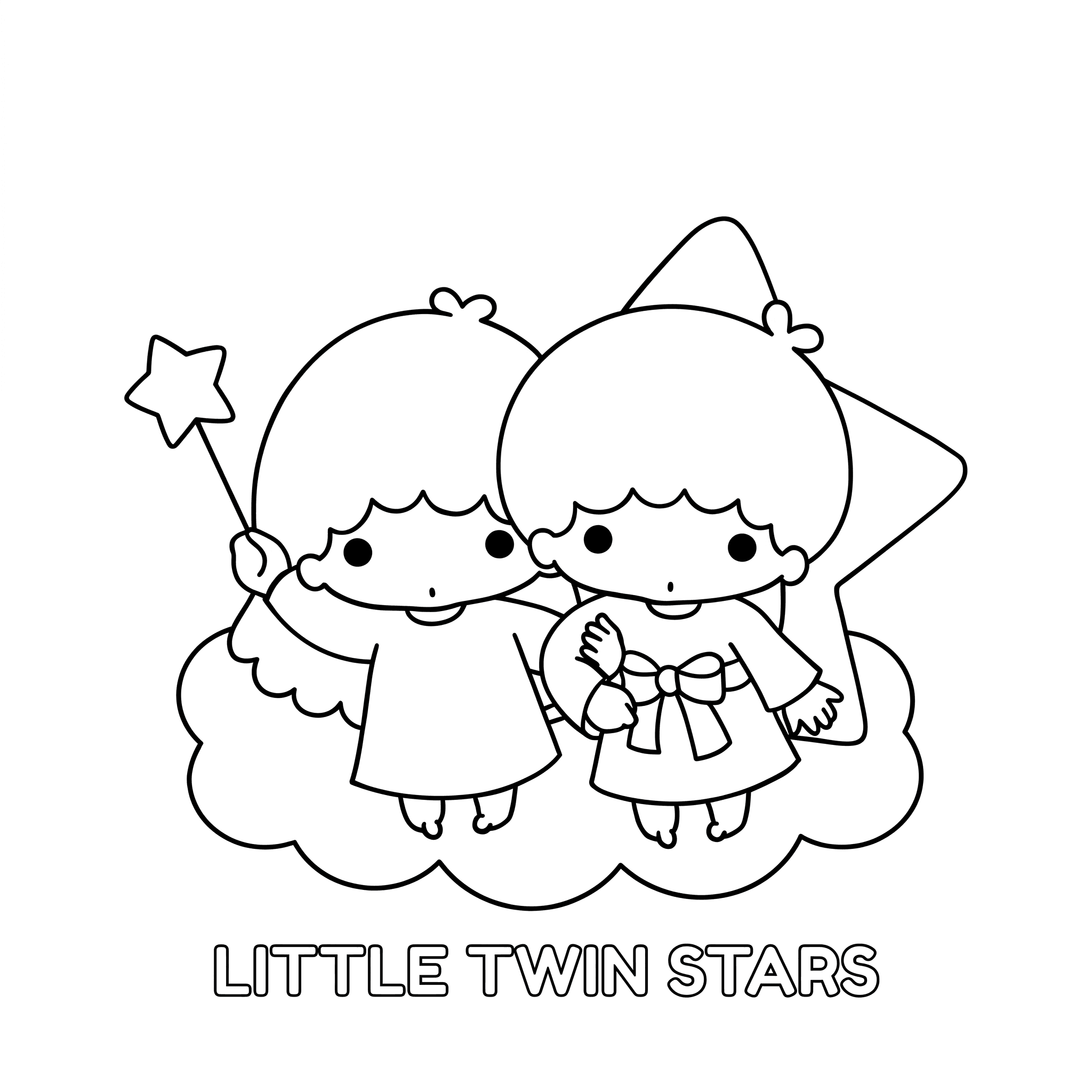 Little Twin Stars Ausmalbild
