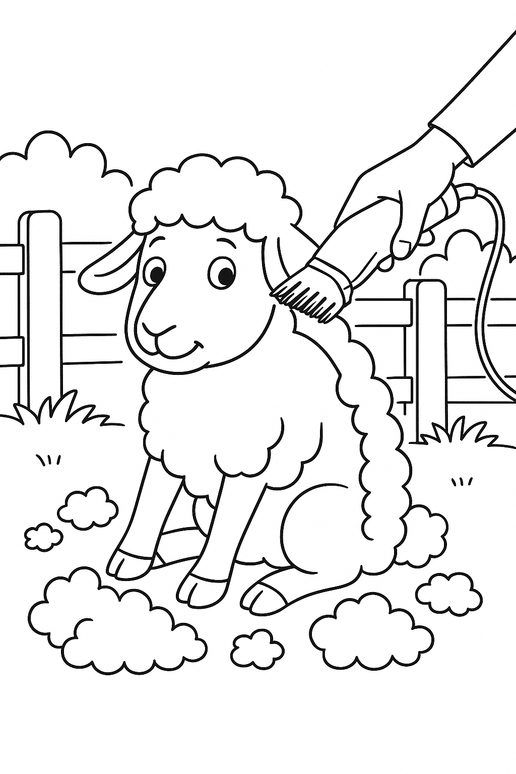Geschorenes Schaf Ausmalbild