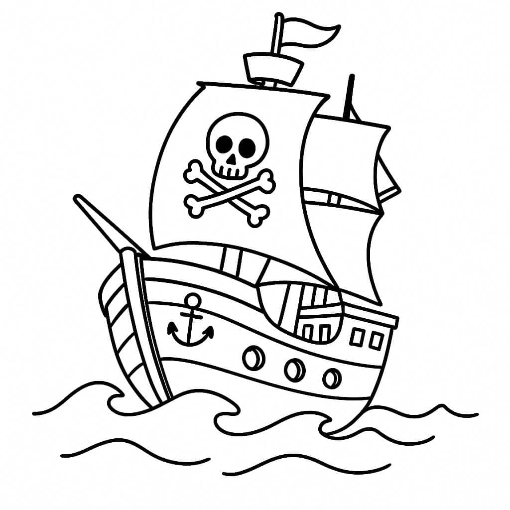 Piratenschiff zum Ausmalen