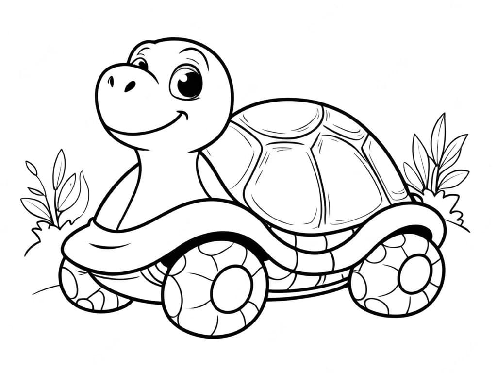 Autoförmige Schildkröte Ausmalbild