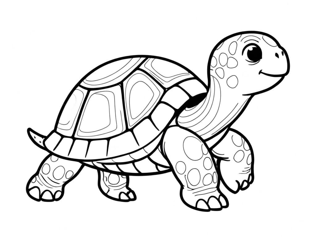 Glückliche Schildkröte Ausmalbild