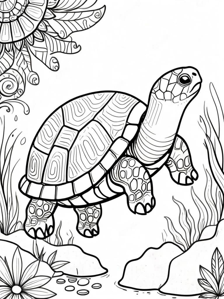 Schildkröte im Ozean Ausmalbild