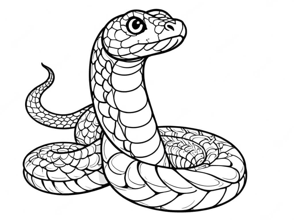 Beobachtende Schlange Ausmalbild