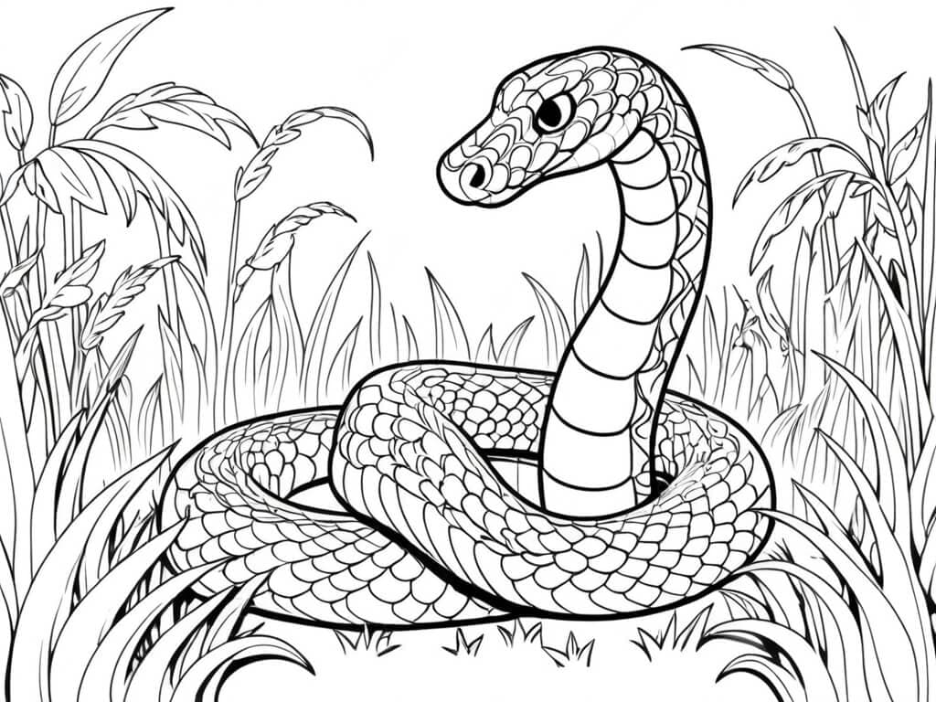 Jagende Schlange Ausmalbild