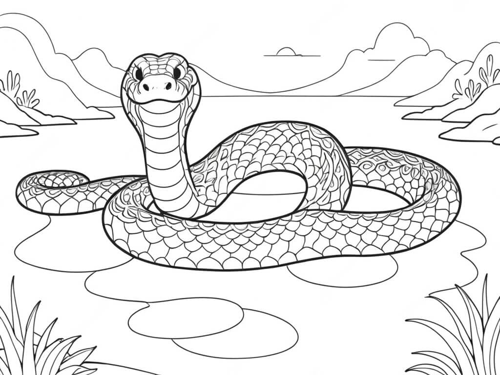 Riesenschlange Ausmalbild