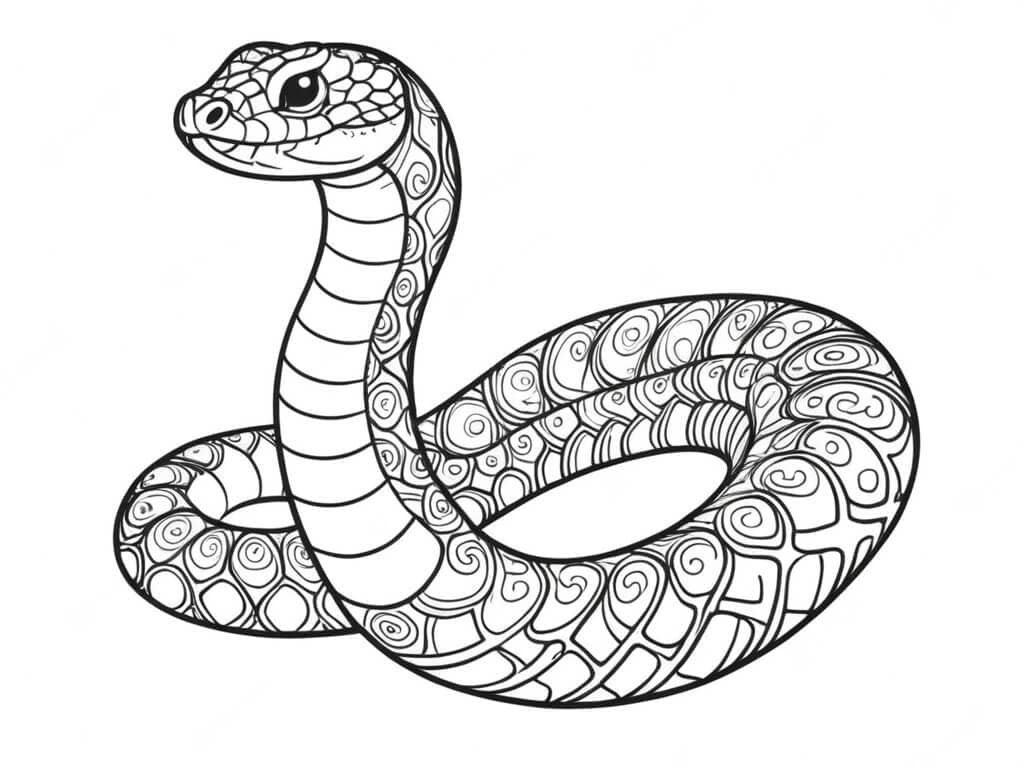 Schöne Schlange Ausmalbild