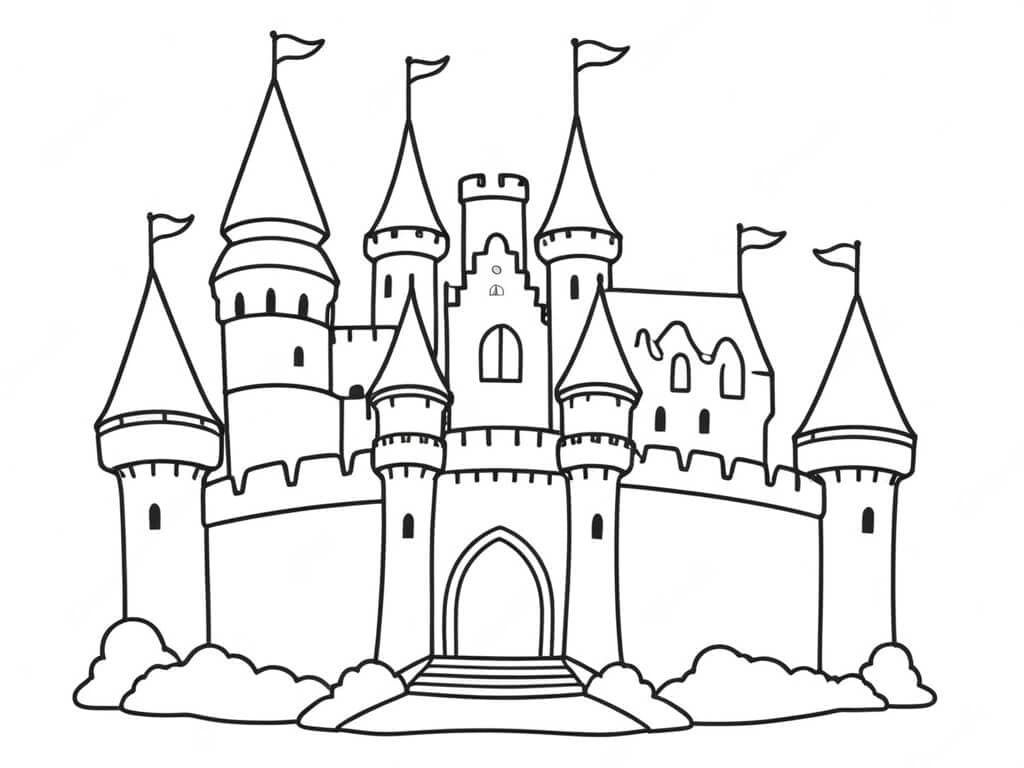 Großes Schloss Ausmalbild