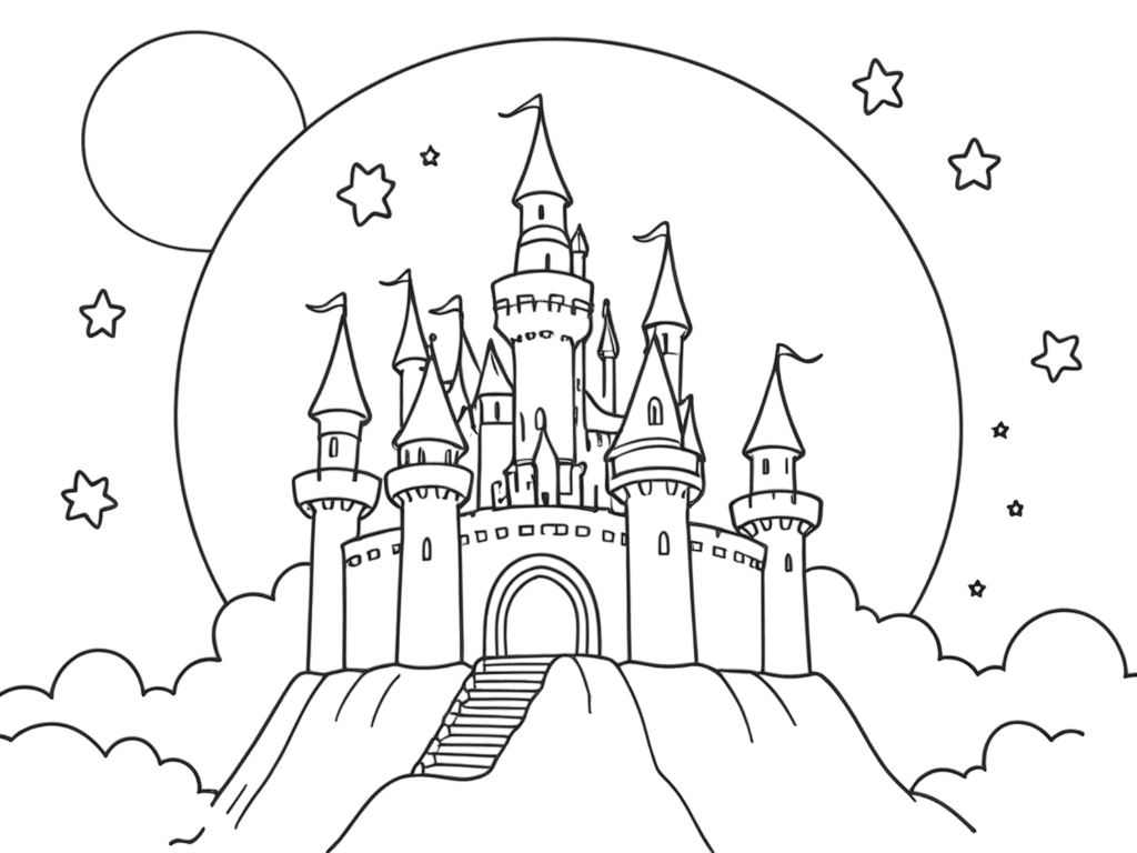 Himmelsschloss Ausmalbild