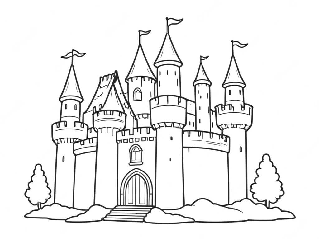 Schloss Ausmalbild