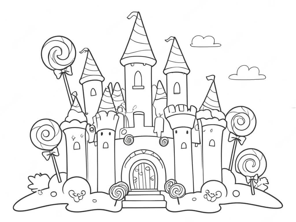 Süßes Schloss Ausmalbild