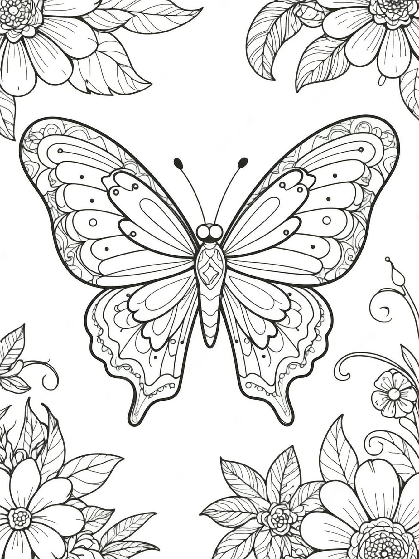 Schmetterling Zeichnung Ausmalbild