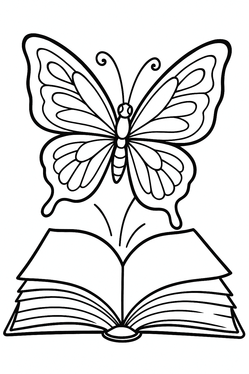 Schmetterling aus Geschichtenbuch Ausmalbild