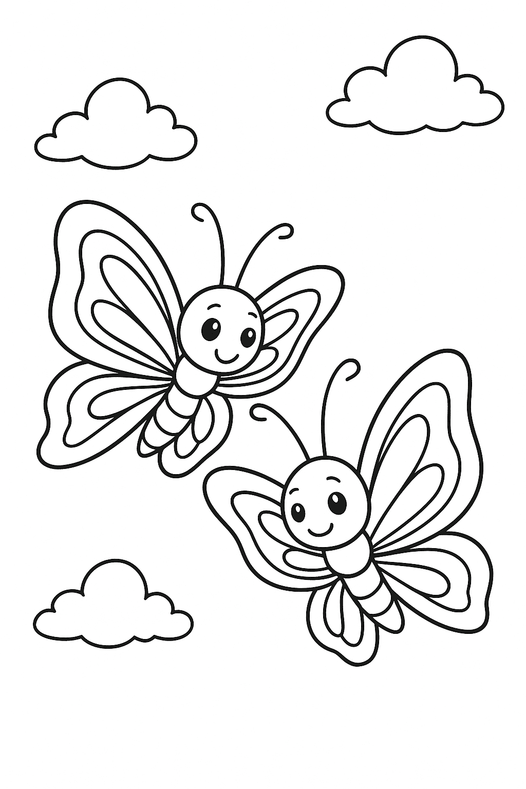 Schmetterlingsfreunde Ausmalbild