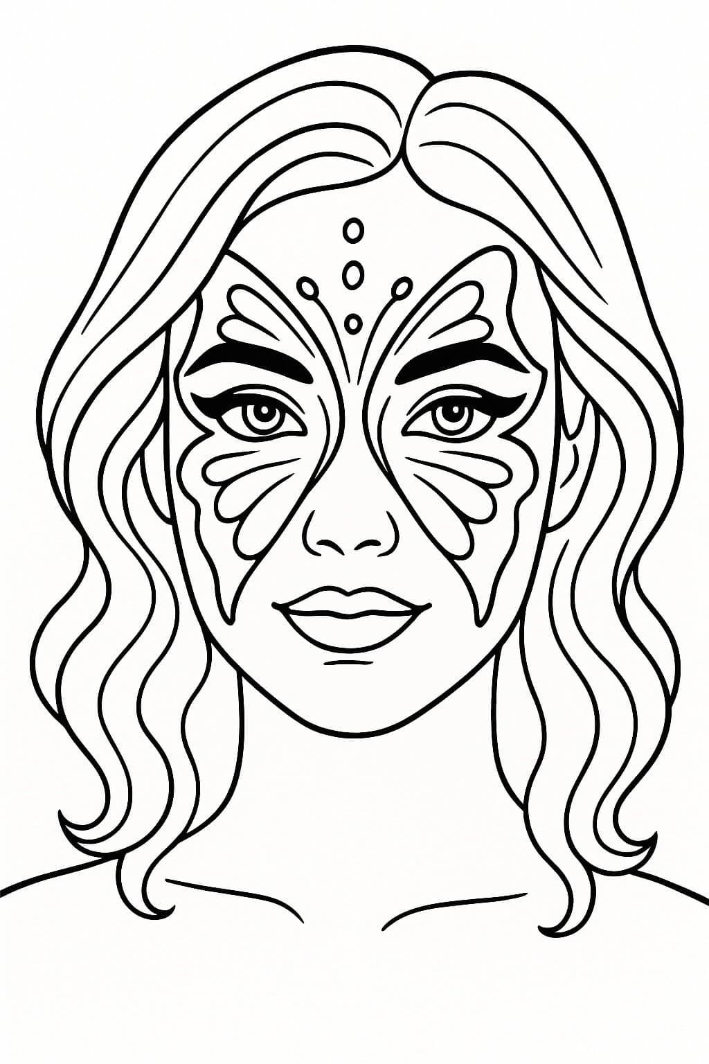 Künstlerische Schminke Ausmalbild