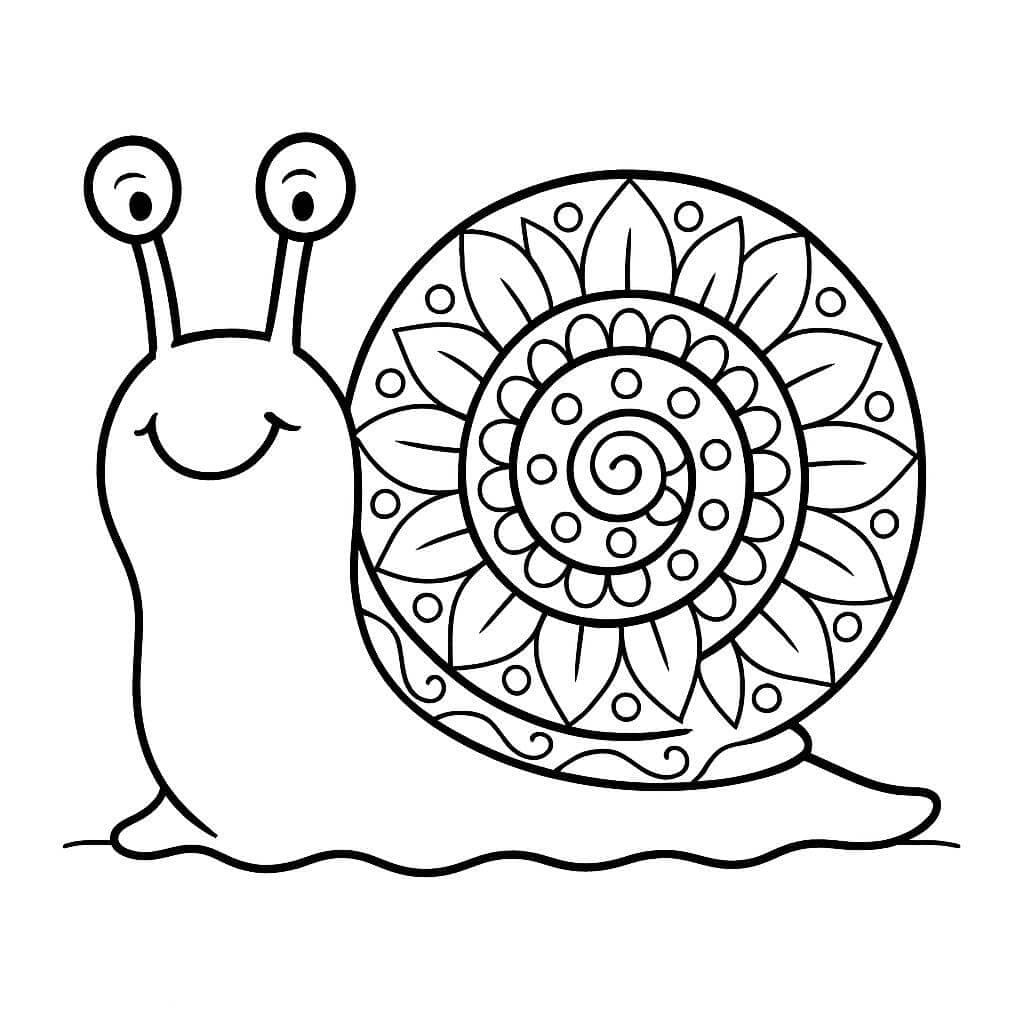 Schnecken-Mandala Ausmalbild