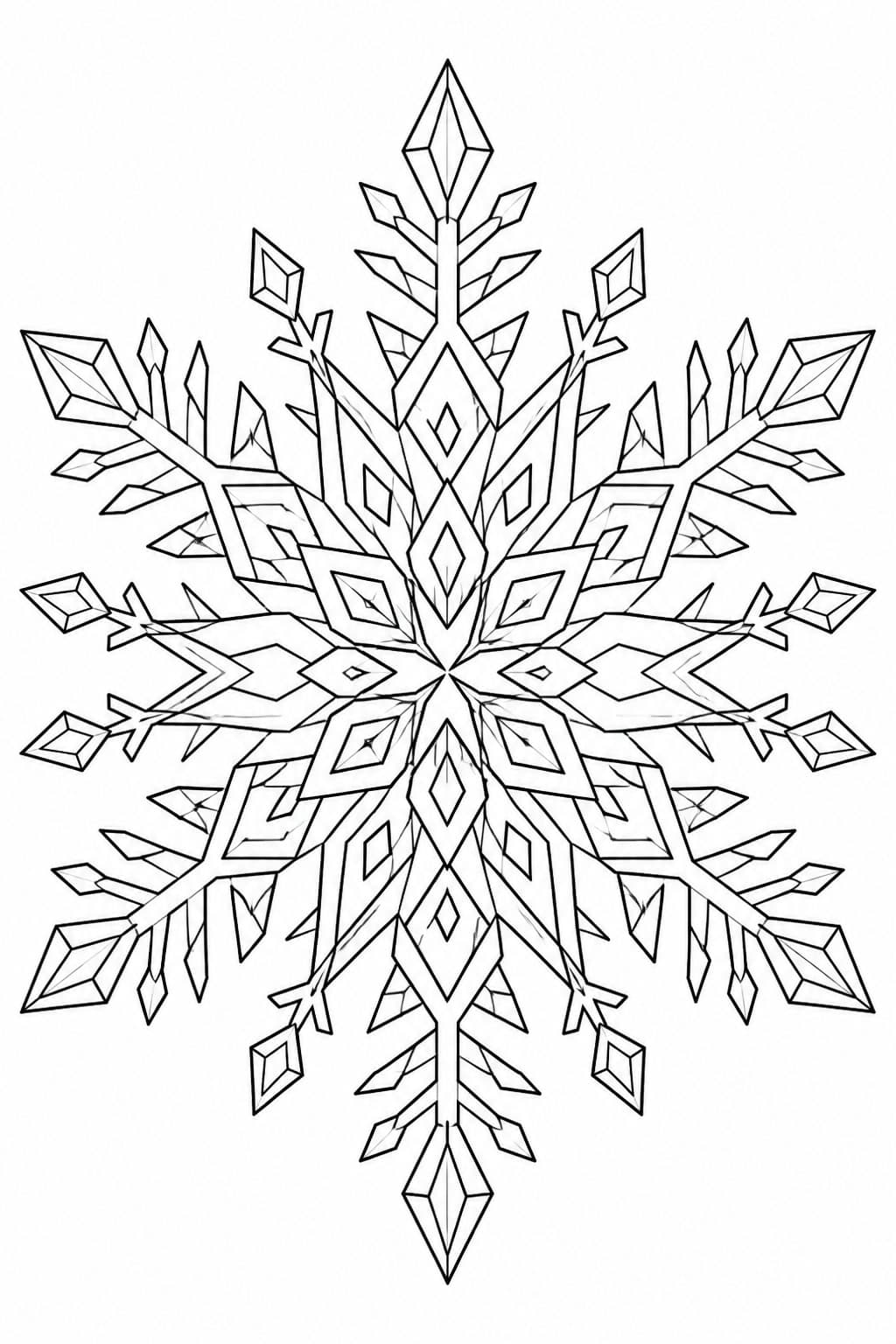 Schneeflocken Mandala Ausmalbild