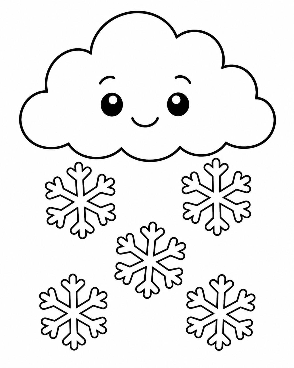 Schneewolke für Kinder Ausmalbild