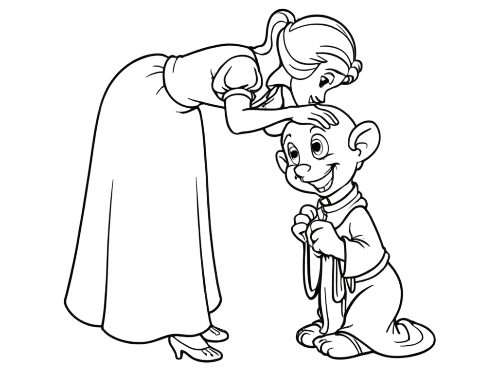 Schneewittchen und Seppl Ausmalbild