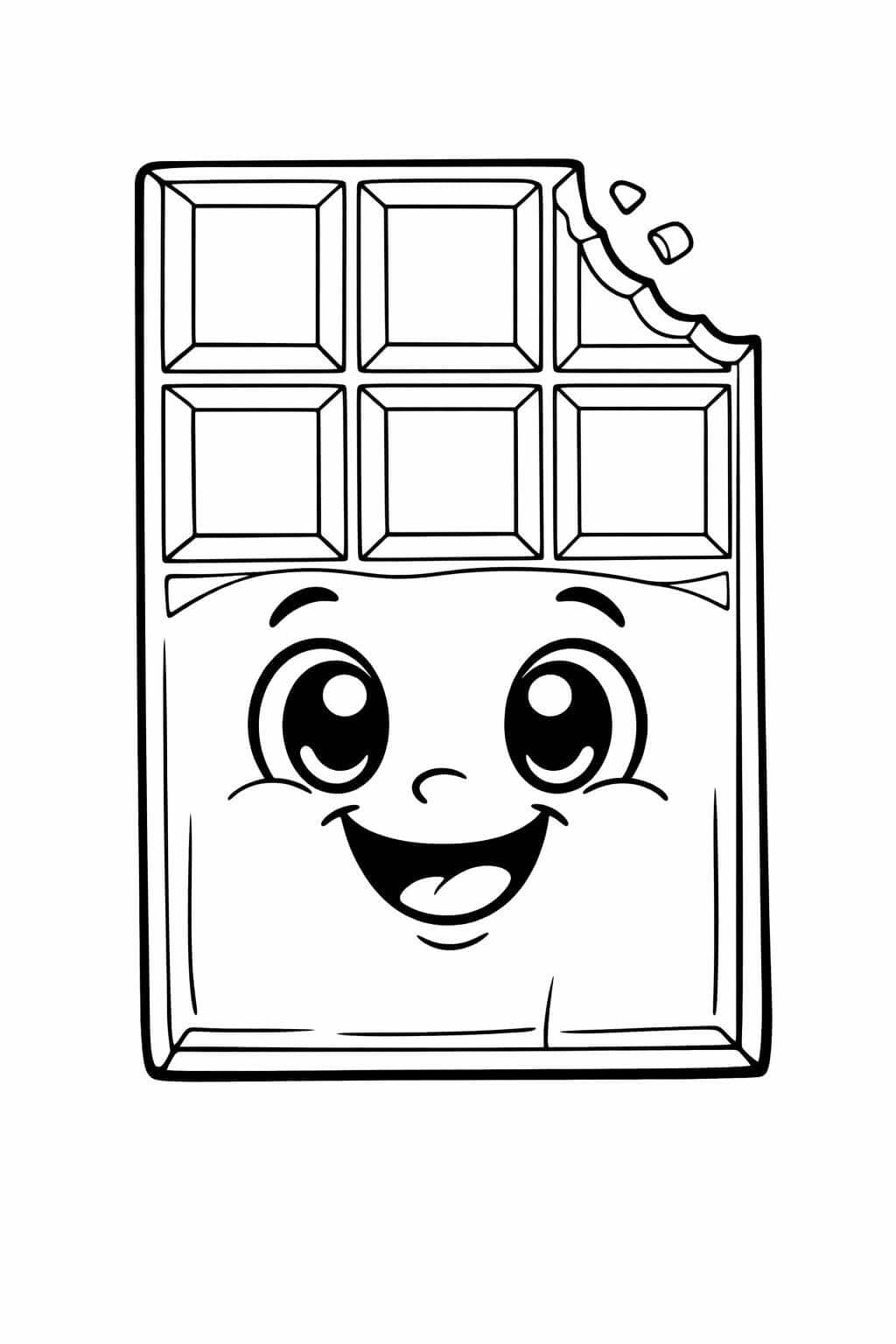 Fröhliche Schokolade Ausmalbild