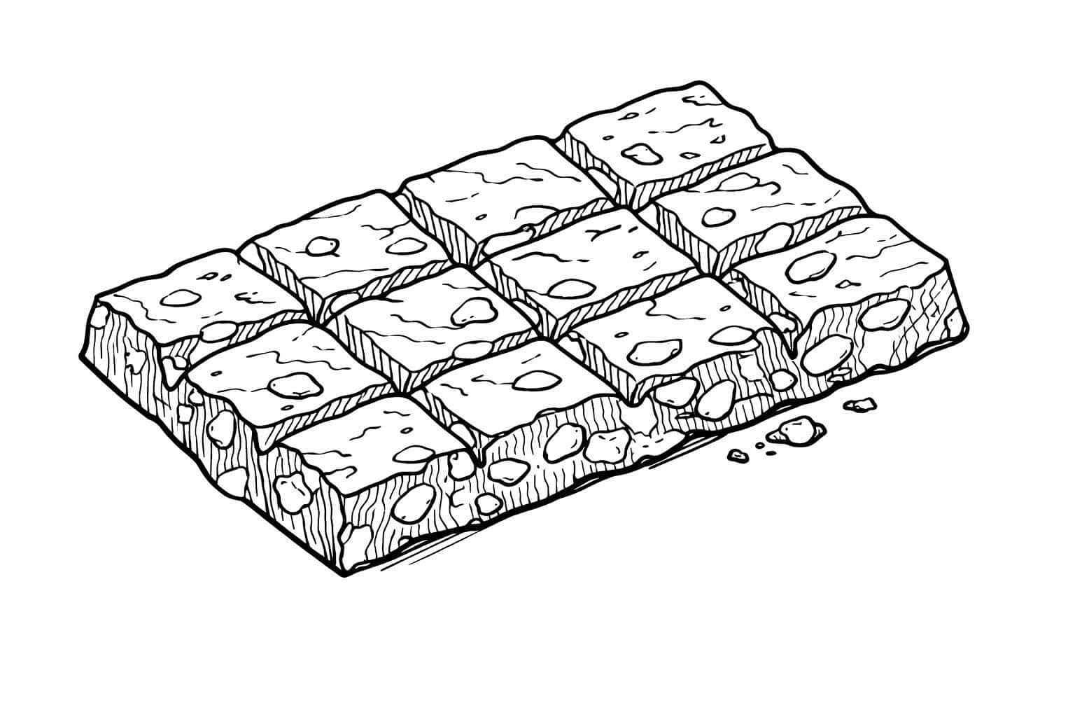 Handgemachte Schokolade mit unregelmäßiger Textur Ausmalbild