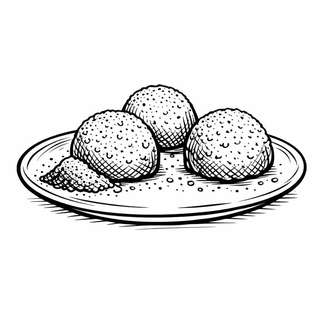 Kakaobestäubte Schokoladentrüffel Ausmalbild