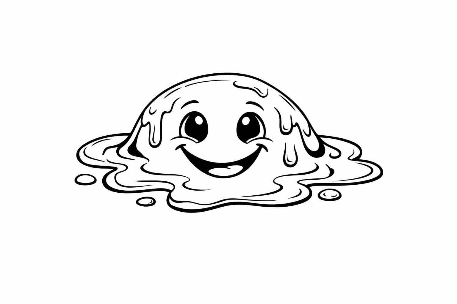 Schmelzende Schokolade mit Lächeln Ausmalbild