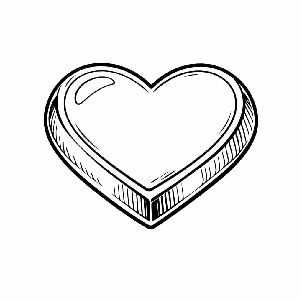 Schokoladenherz einfach Ausmalbild