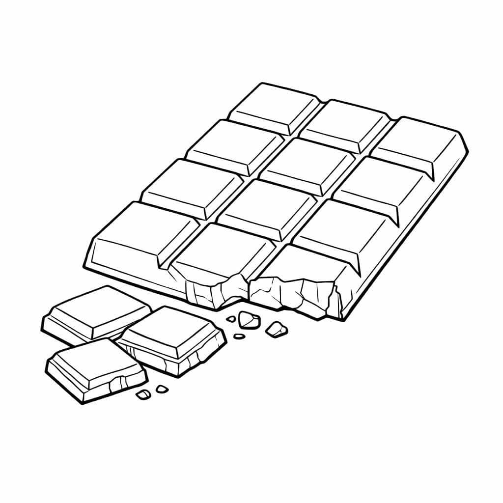 Schokoladentafel mit Quadraten Ausmalbild