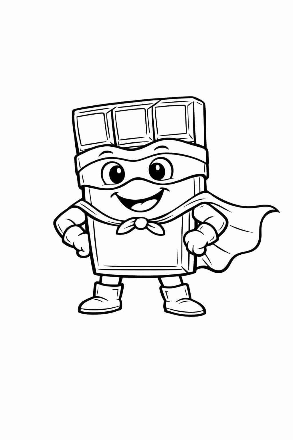 Superhelden-Schokolade Ausmalbild