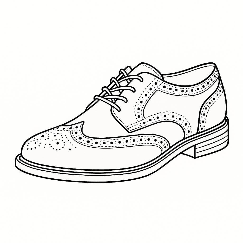 Herren Wingtip Schuh Ausmalbild