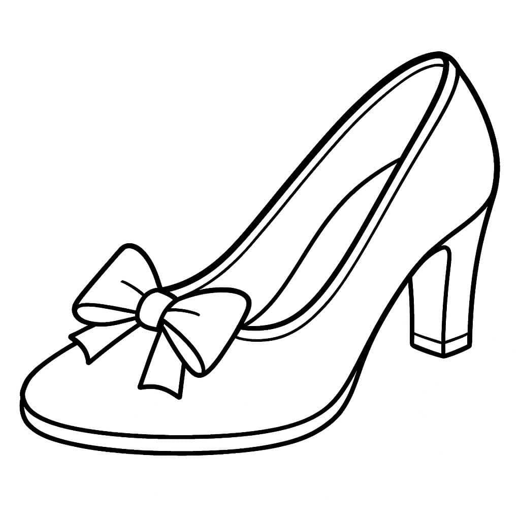 Schuh mit Schleife Ausmalbild
