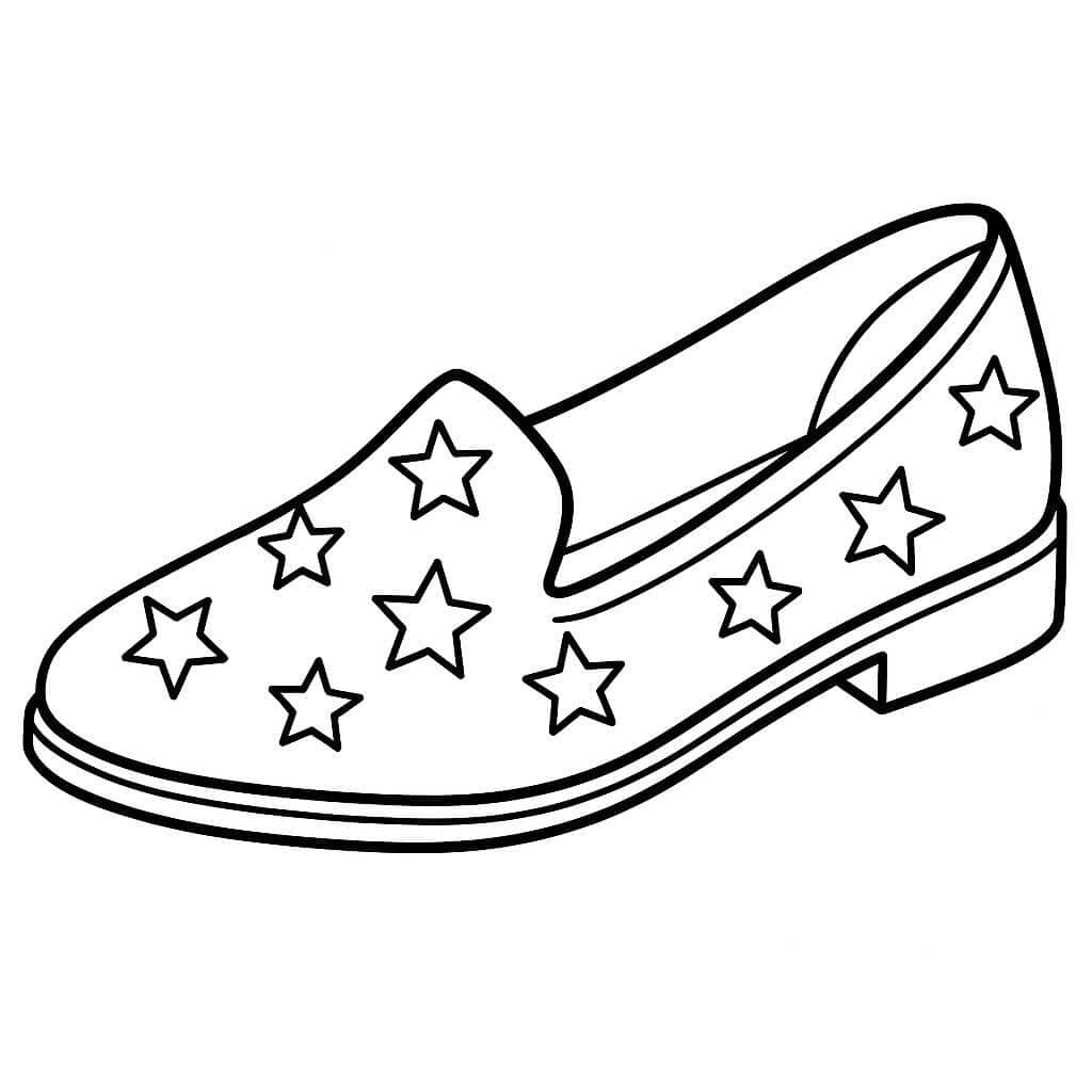 Schuh mit Sternen Ausmalbild