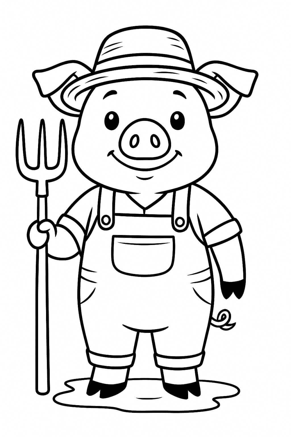 Bauernhof-Schwein Ausmalbild