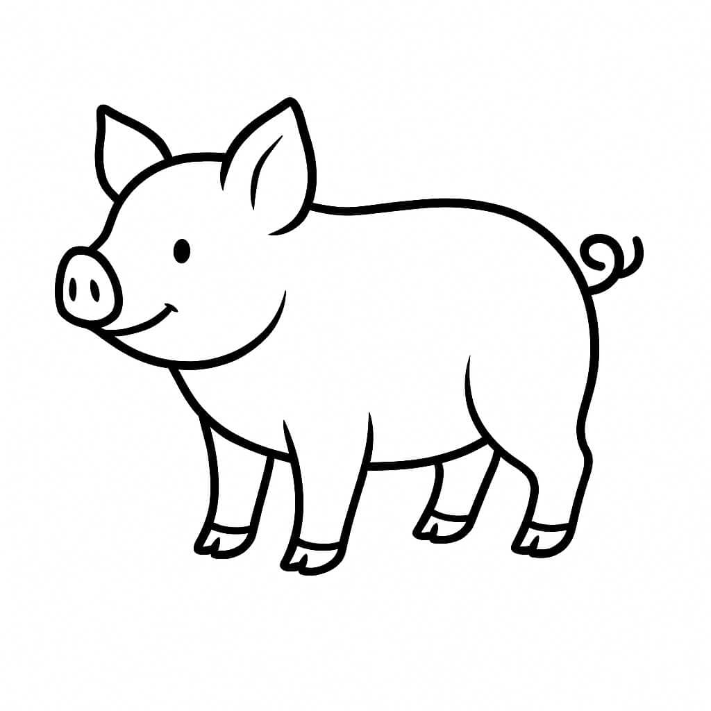 Schwein Silhouette Ausmalbild