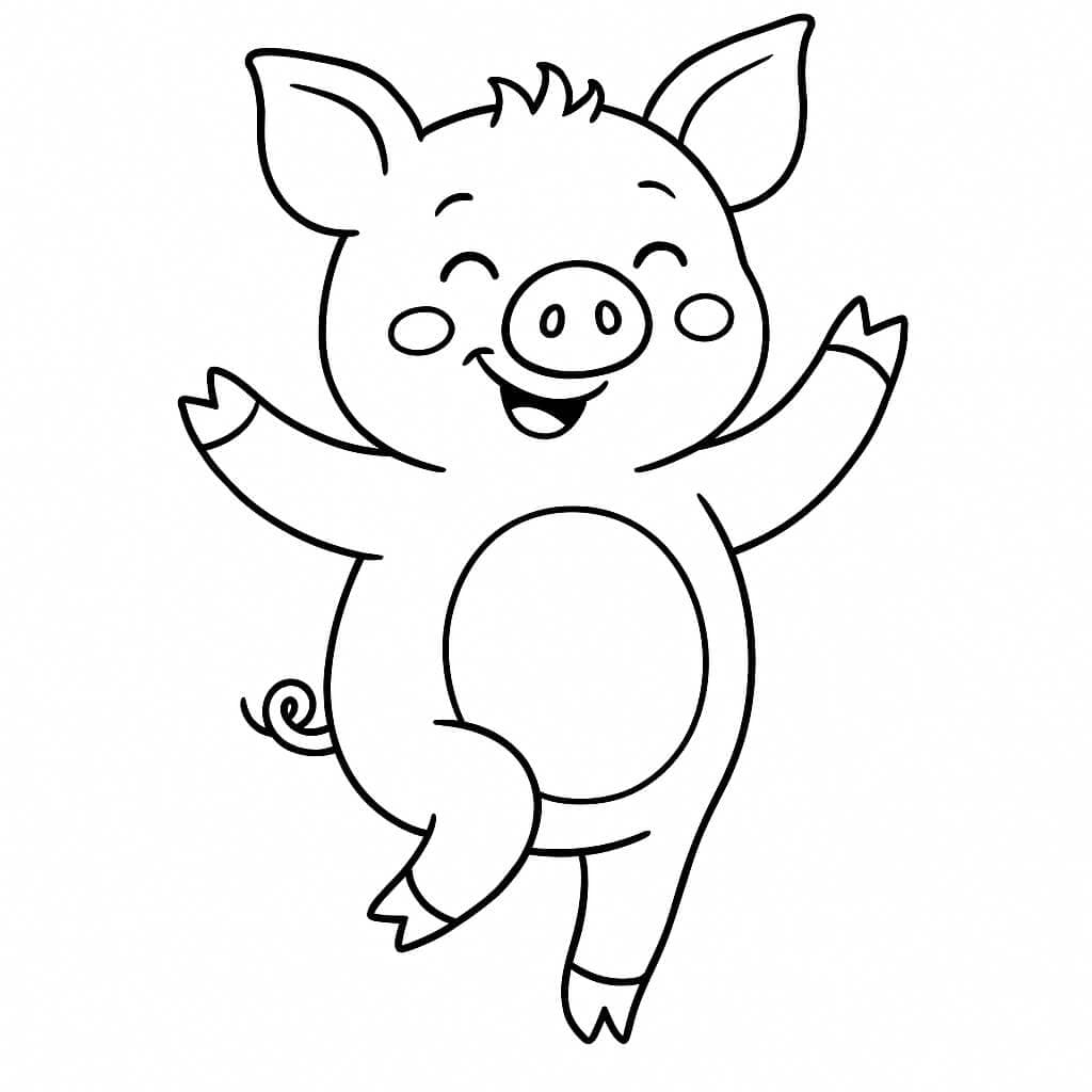 Tanzendes Schwein Ausmalbild
