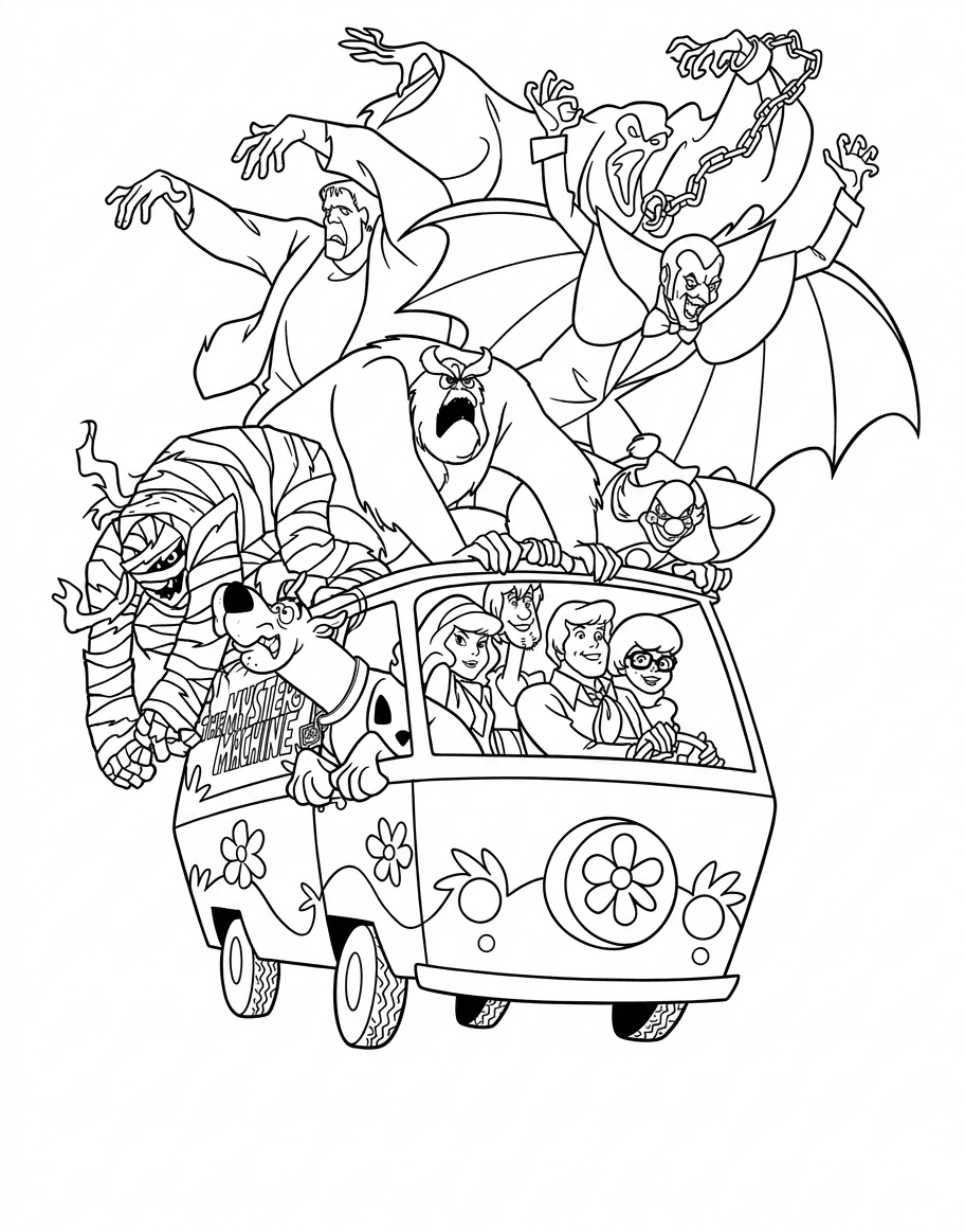Scooby-Doo und Monster Ausmalbild