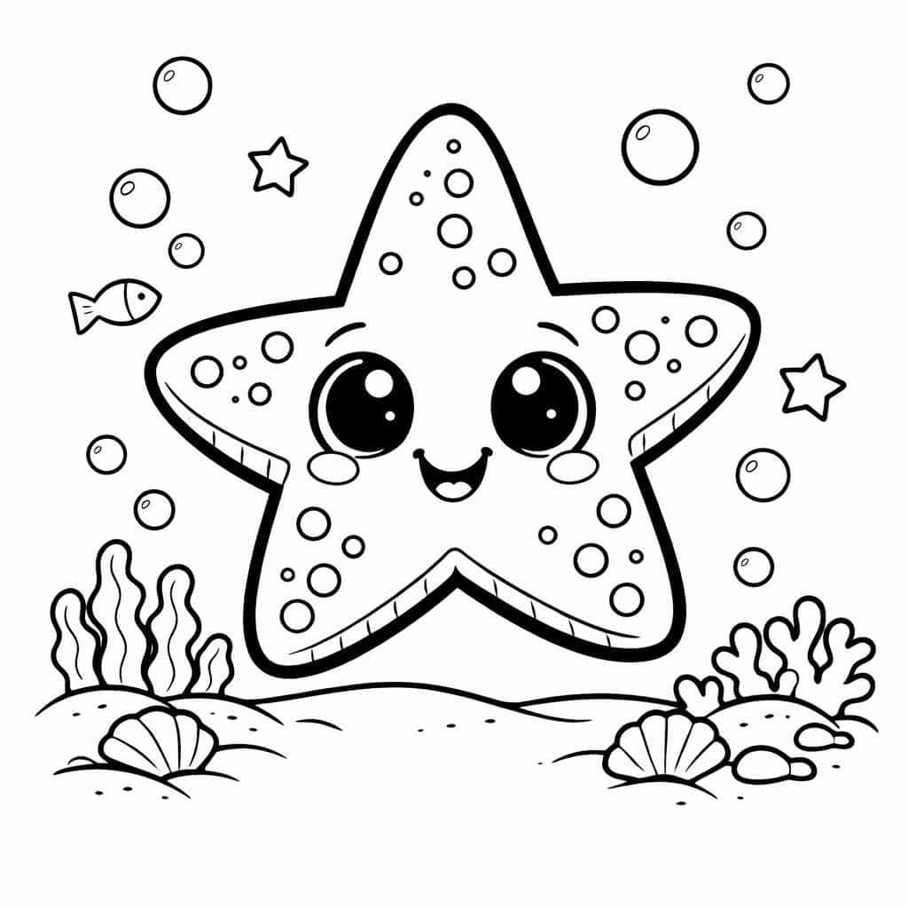Niedlicher Seestern Ausmalbild