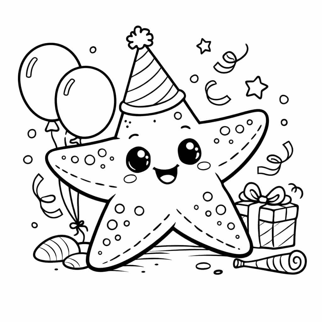 Seestern Party Ausmalbild