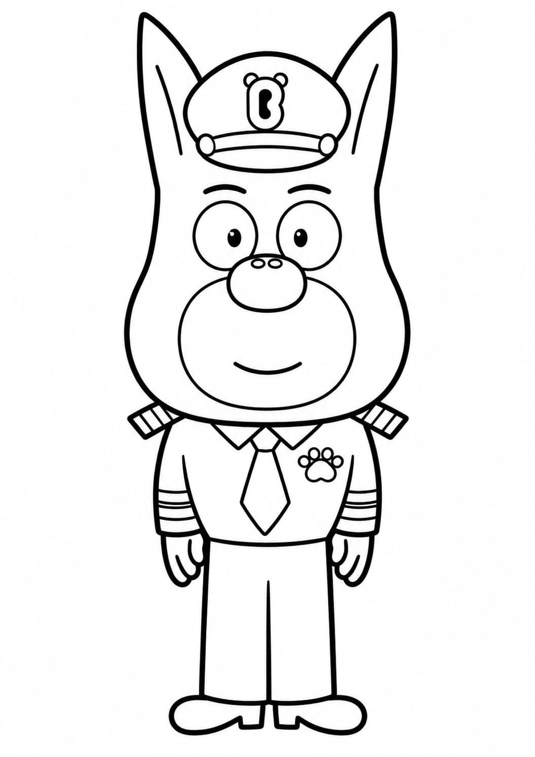 Dobie in Uniform – Ausmalbild