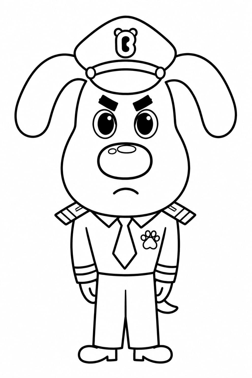 Sheriff Labrador in Uniform – Ausmalbild