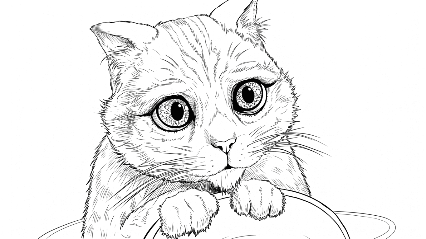 Gestiefelter Kater Ausmalbild
