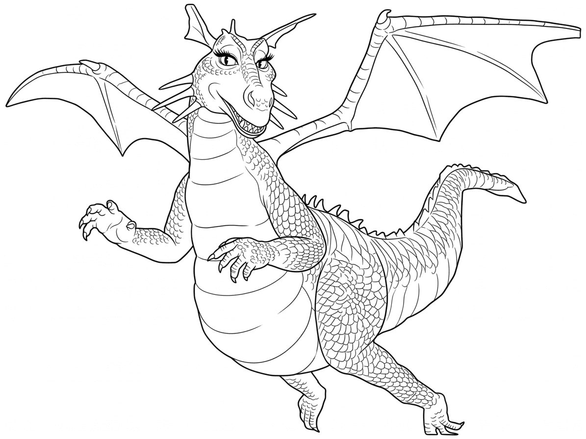 Shrek Drache Ausmalbild