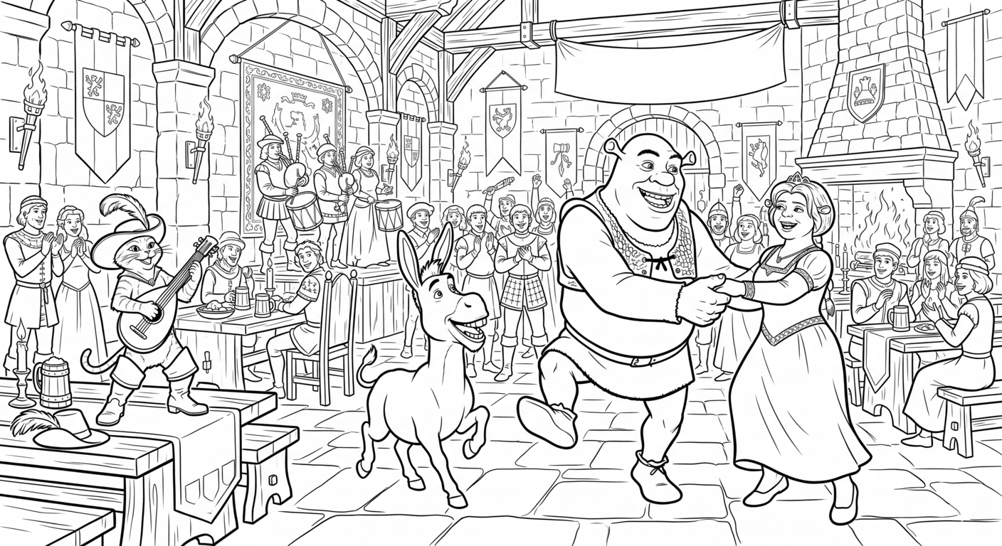 Shrek Mittelalterfest Ausmalbild