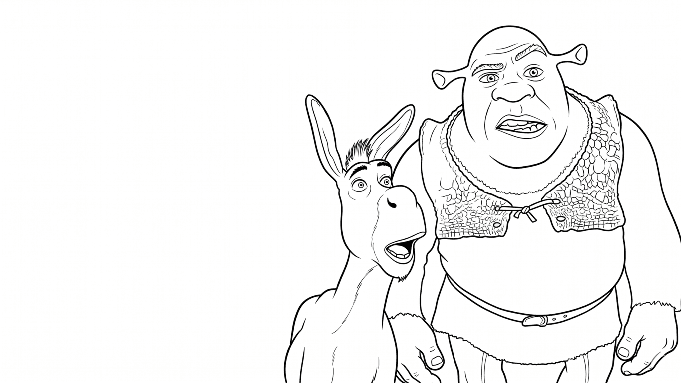 Shrek und Esel Ausmalbild